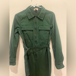 Forest Green Full Coveralls Jumpsuit w/ Belt